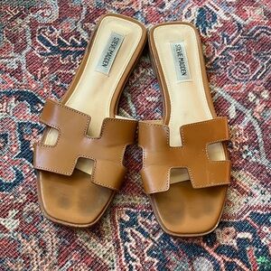 Steve Madden Brown Slide Sandals